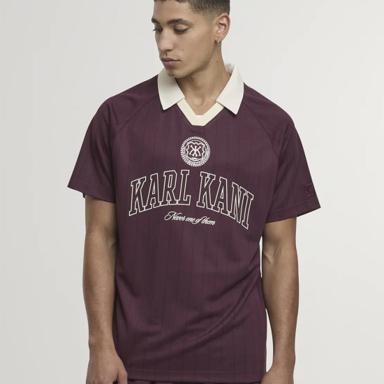 Karl Kani Ανδρική μπλούζα polo Heritage Emblem Shadow Pinstripe Soccer Jersey